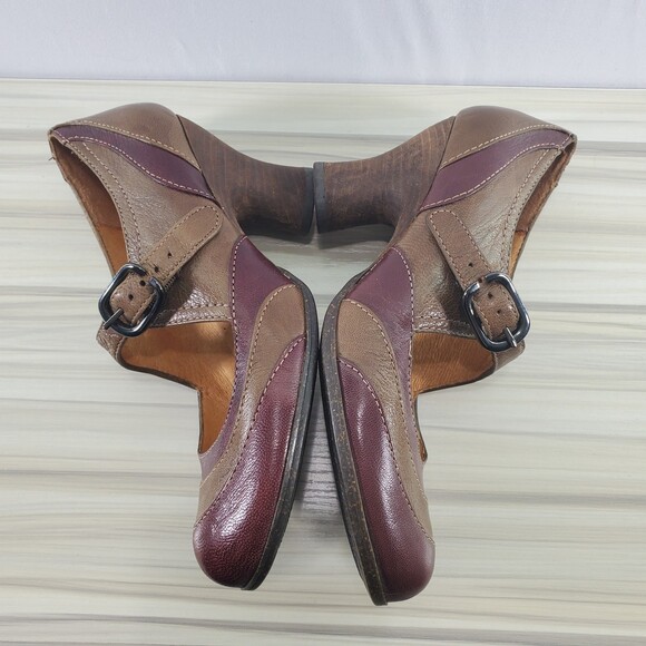 Naya 6.5 Jupiter Anthropologie Heels Retro Vintage Style Buckle Mary Jane Brown - Picture 7 of 14